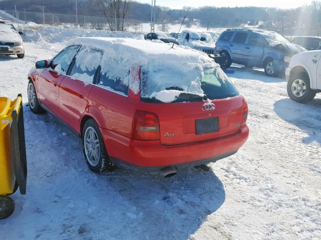 WAUGD28D5WA176516 - 1998 AUDI A4 2.8 AVA RED photo 3