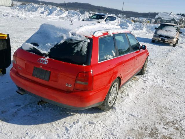 WAUGD28D5WA176516 - 1998 AUDI A4 2.8 AVA RED photo 4