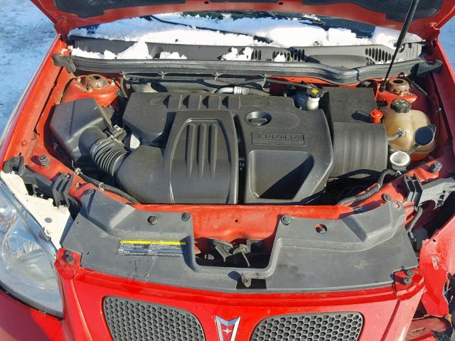 1G2AS18H197273021 - 2009 PONTIAC G5 RED photo 7
