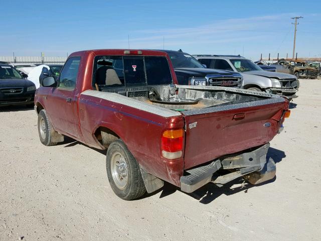 1FTYR10C0WUB03588 - 1998 FORD RANGER BURGUNDY photo 3