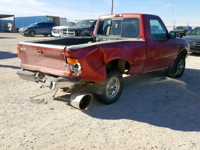 1FTYR10C0WUB03588 - 1998 FORD RANGER BURGUNDY photo 4