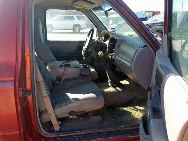 1FTYR10C0WUB03588 - 1998 FORD RANGER BURGUNDY photo 5