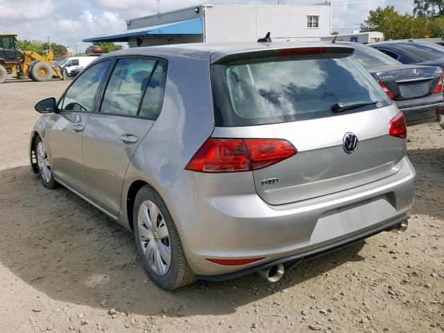 3VW2A7AU1FM034399 - 2015 VOLKSWAGEN GOLF TDI SILVER photo 3