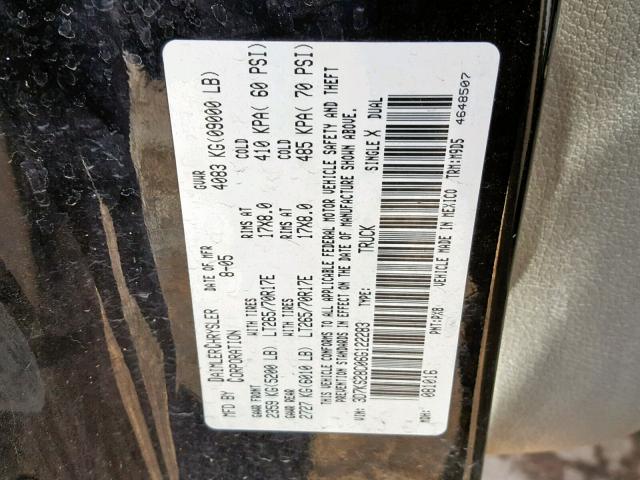 3D7KS28C06G122283 - 2006 DODGE RAM 2500 S შავი ფოტო 10