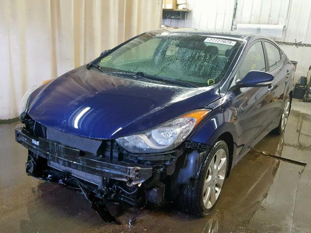 5NPDH4AE7CH149668 - 2012 HYUNDAI ELANTRA GL BLUE photo 2