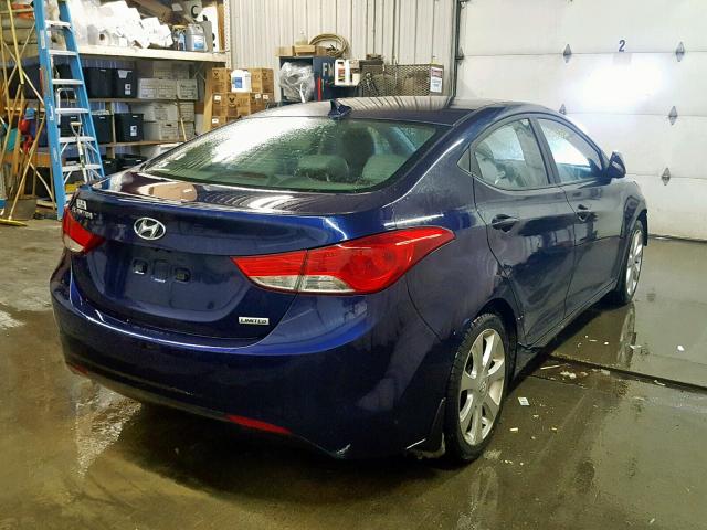 5NPDH4AE7CH149668 - 2012 HYUNDAI ELANTRA GL BLUE photo 4