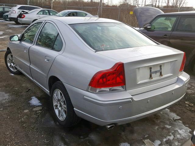 YV1RH592862538986 - 2006 VOLVO S60 2.5T SILVER photo 3