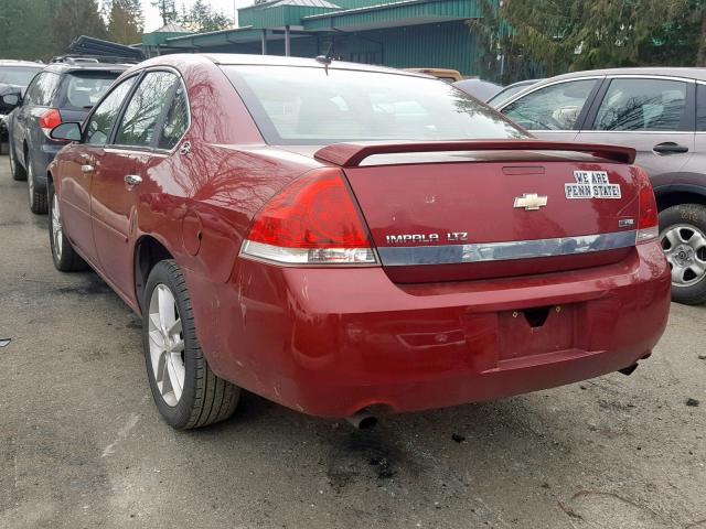 2G1WU583589269065 - 2008 CHEVROLET IMPALA LTZ BURGUNDY photo 3