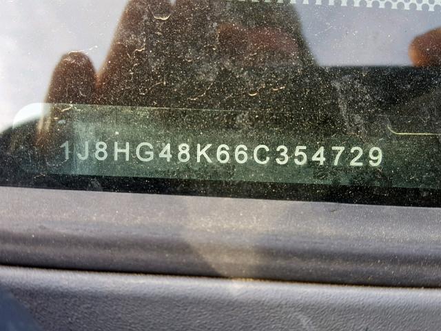 1J8HG48K66C354729 - 2006 JEEP COMMANDER BLACK photo 10