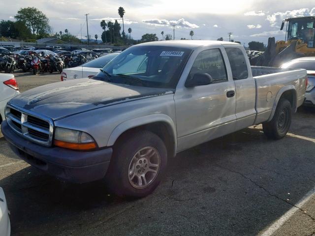 1D7HL12X33S133828 - 2003 DODGE DAKOTA SXT GRAY photo 2