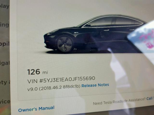 5YJ3E1EA0JF155690 - 2018 TESLA MODEL 3 BLACK photo 8