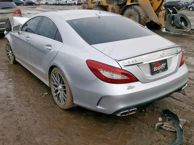 WDDLJ7GBXFA144478 - 2015 MERCEDES-BENZ CLS 63 AMG SILVER photo 3