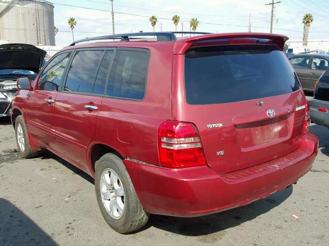 JTEGF21A010002537 - 2001 TOYOTA HIGHLANDER BURGUNDY photo 3