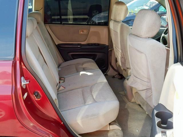 JTEGF21A010002537 - 2001 TOYOTA HIGHLANDER BURGUNDY photo 6