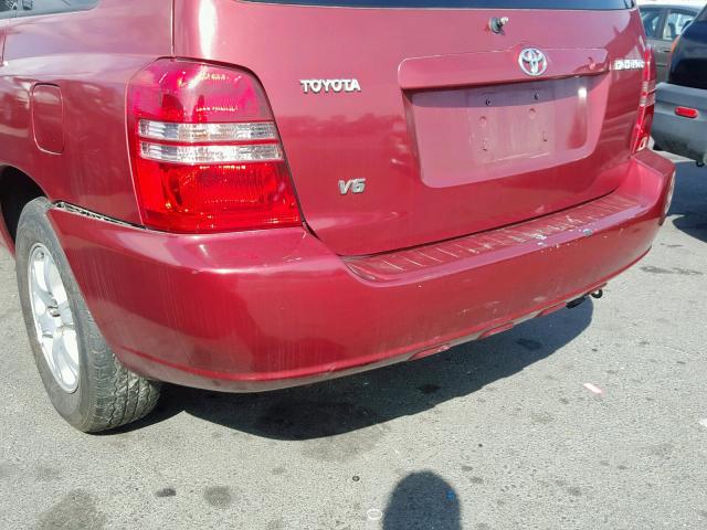 JTEGF21A010002537 - 2001 TOYOTA HIGHLANDER BURGUNDY photo 9