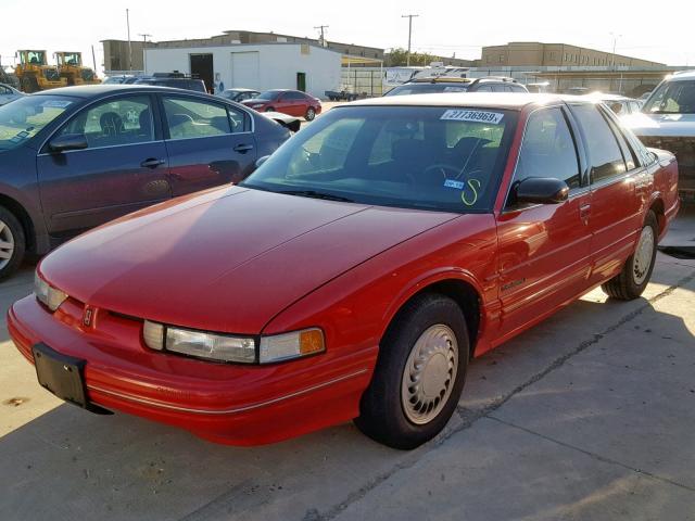 1G3WH54T3PD342761 - 1993 OLDSMOBILE CUTLASS SU RED photo 2