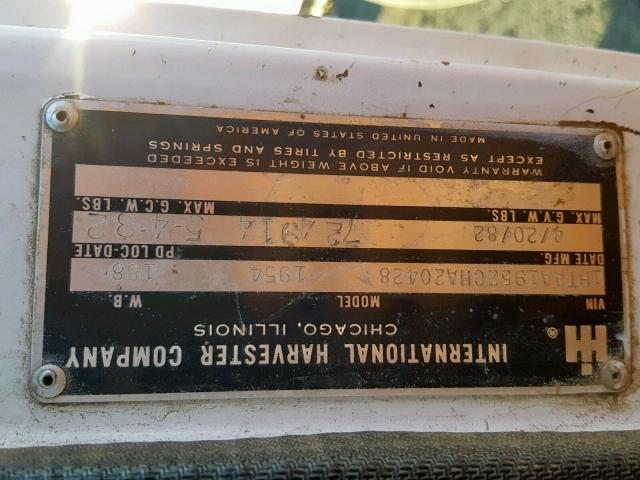 1HTAA1952CHA20428 - 1982 INTERNATIONAL S-SERIES 1 白色 照片 10