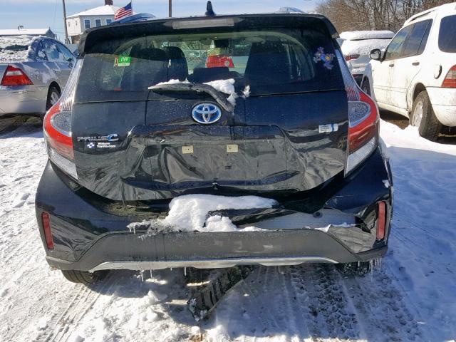 JTDKDTB33J1604658 - 2018 TOYOTA PRIUS C BLACK photo 9