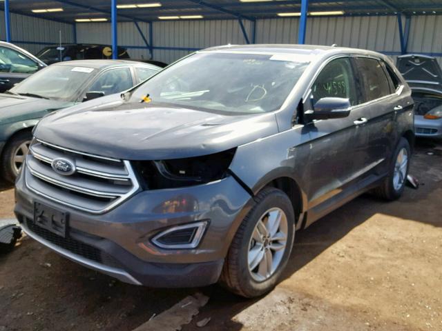 2FMPK4J95HBB30293 - 2017 FORD EDGE SEL GRAY photo 2