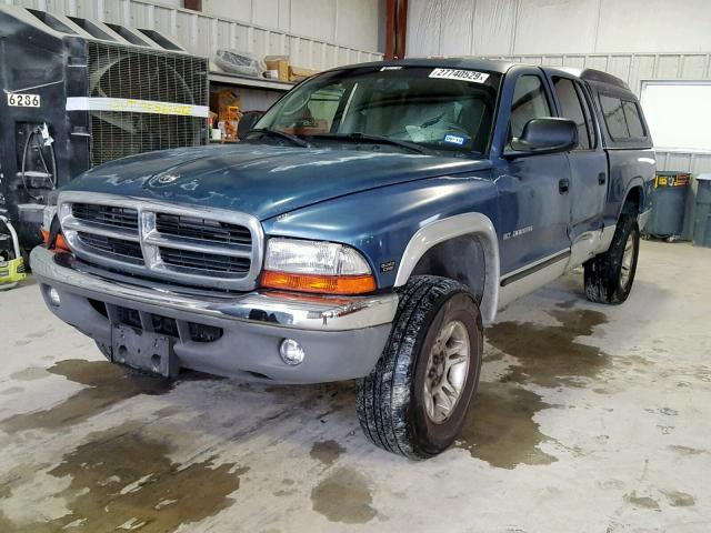 1B7HG2AX81S347698 - 2001 DODGE DAKOTA QUA BLUE photo 2