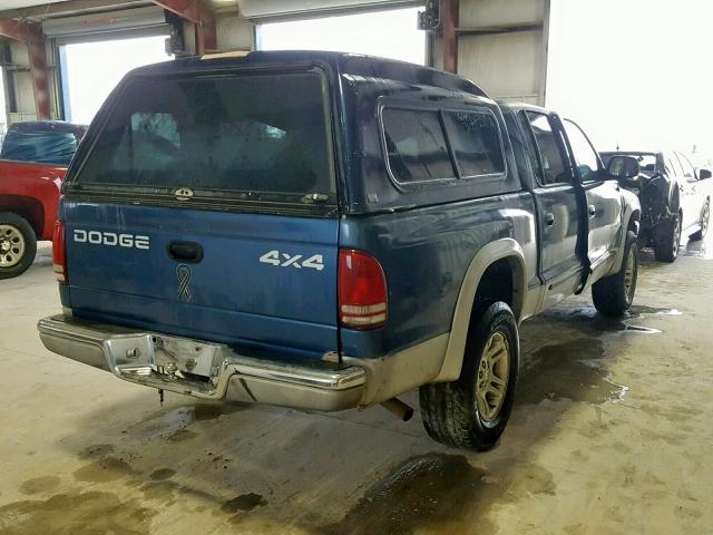 1B7HG2AX81S347698 - 2001 DODGE DAKOTA QUA BLUE photo 4