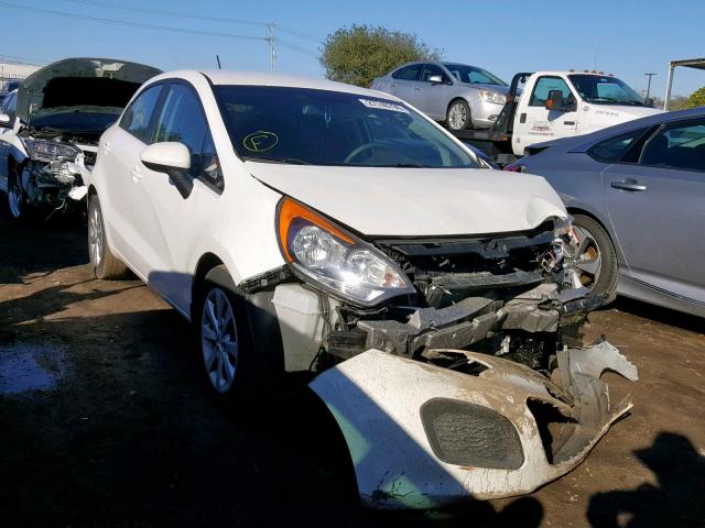 KNADM5A35E6410452 - 2014 KIA RIO LX WHITE photo 1