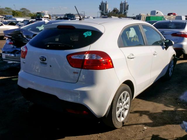 KNADM5A35E6410452 - 2014 KIA RIO LX WHITE photo 4