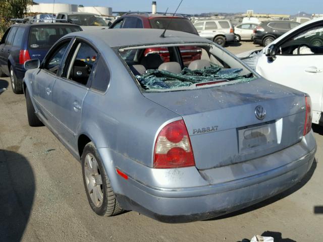 WVWRH63B43P096355 - 2003 VOLKSWAGEN PASSAT GLX BLUE photo 3