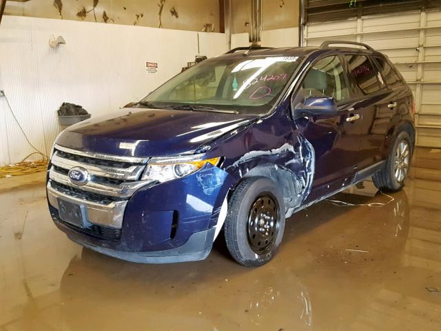 2FMDK4JC3BBB24207 - 2011 FORD EDGE SEL BLUE photo 2