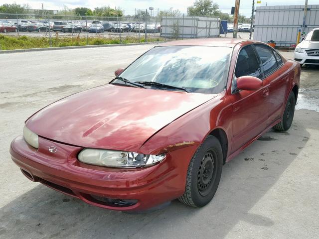 1G3NL52E71C260138 - 2001 OLDSMOBILE ALERO GL RED photo 2