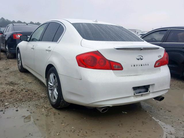 JN1DV6APXCM701257 - 2012 INFINITI G25 BASE WHITE photo 3