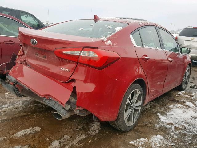 KNAFZ4A89E5095449 - 2014 KIA FORTE EX RED photo 4