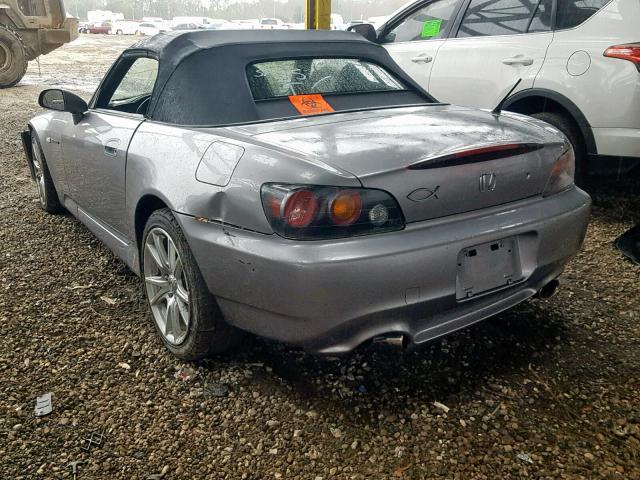 JHMAP21475S002433 - 2005 HONDA S2000 SILVER photo 3