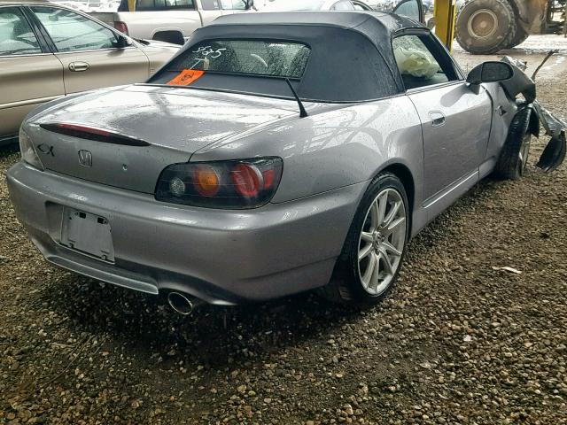 JHMAP21475S002433 - 2005 HONDA S2000 SILVER photo 4