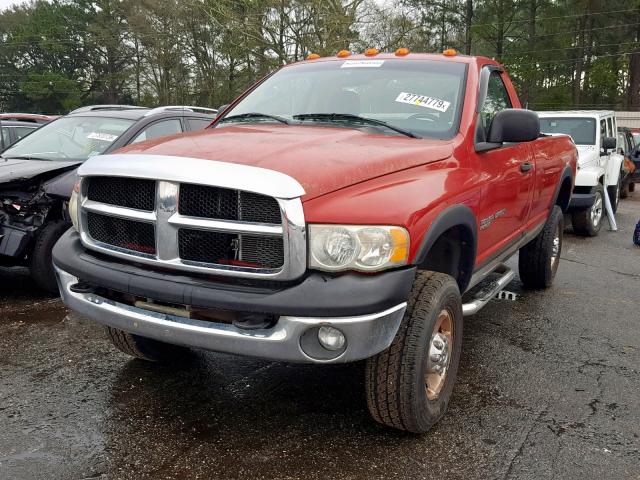 3D7KS26D35G902143 - 2005 DODGE RAM 2500 S RED photo 2