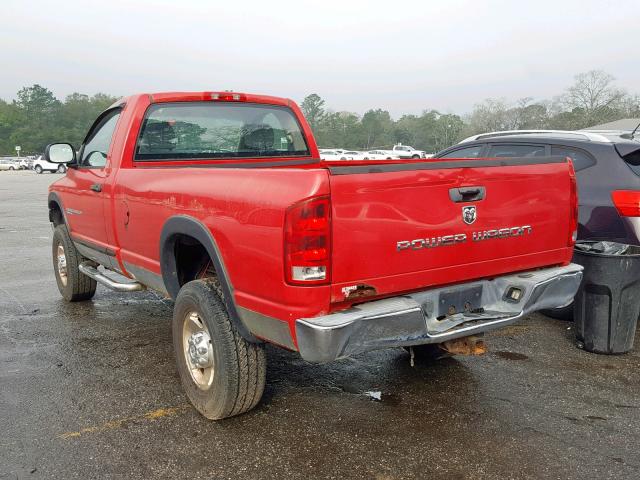 3D7KS26D35G902143 - 2005 DODGE RAM 2500 S RED photo 3