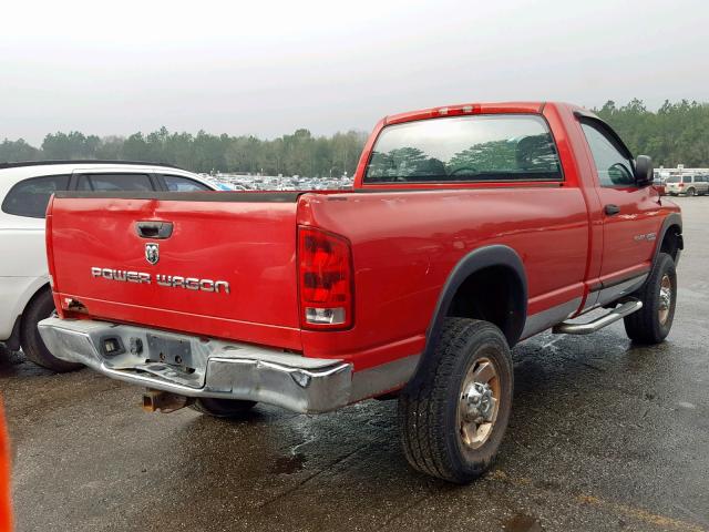 3D7KS26D35G902143 - 2005 DODGE RAM 2500 S RED photo 4