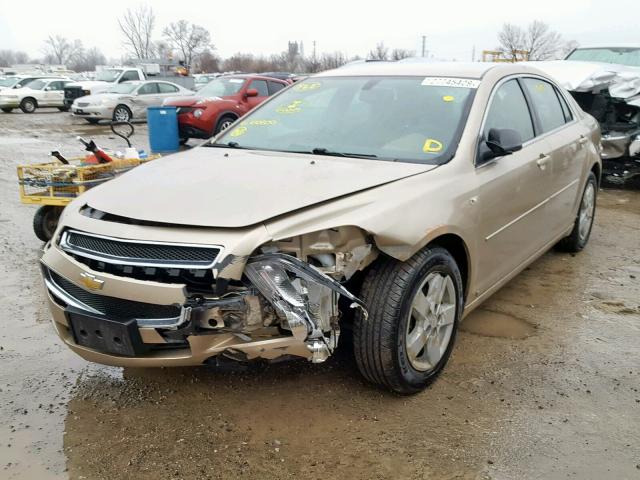 1G1ZG57B78F180800 - 2008 CHEVROLET MALIBU LS GOLD photo 2