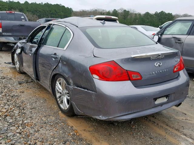 JN1CV6AP8CM628336 - 2012 INFINITI G37 BASE GRAY photo 3