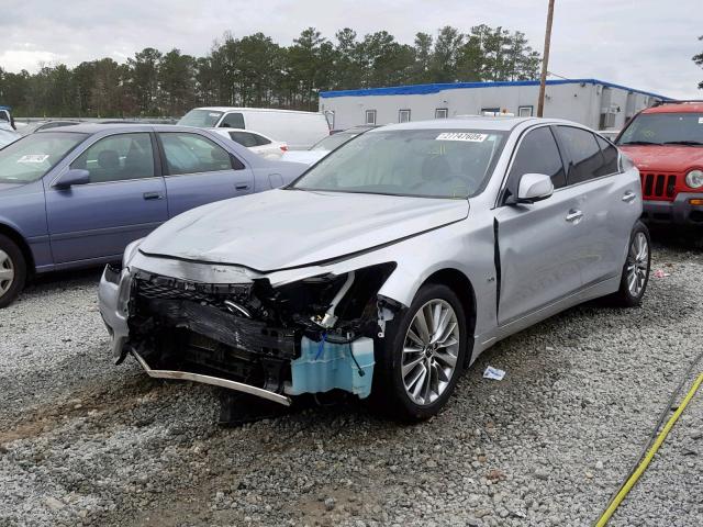 JN1EV7AP7JM366207 - 2018 INFINITI Q50 LUXE SILVER photo 2