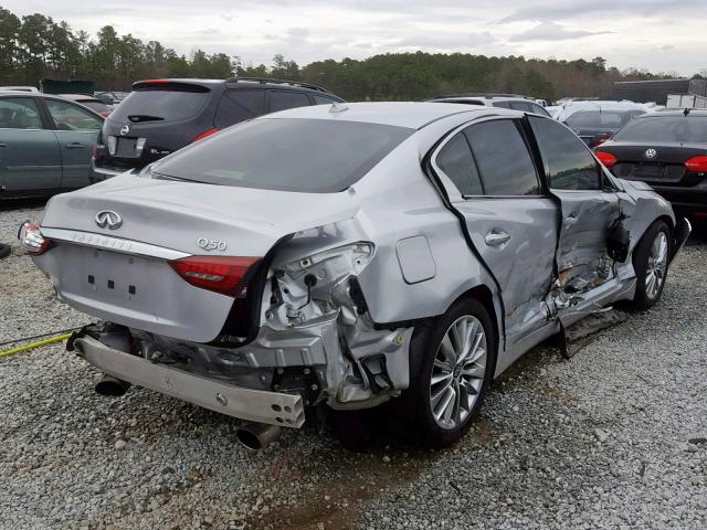 JN1EV7AP7JM366207 - 2018 INFINITI Q50 LUXE SILVER photo 4