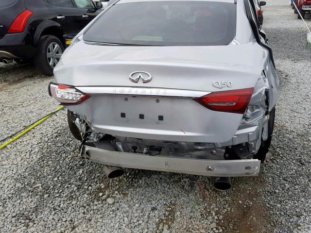 JN1EV7AP7JM366207 - 2018 INFINITI Q50 LUXE SILVER photo 9