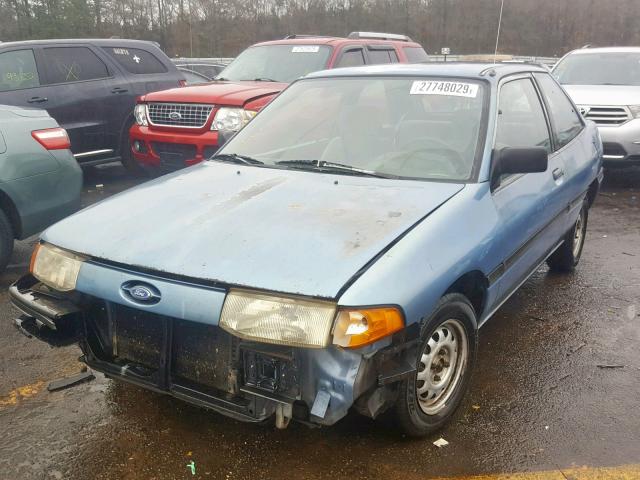 1FAPP11J5MW114883 - 1991 FORD ESCORT LX BLUE photo 2