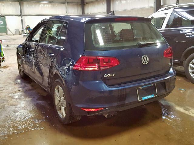 3VW2A7AU8FM035145 - 2015 VOLKSWAGEN GOLF TDI BLUE photo 3