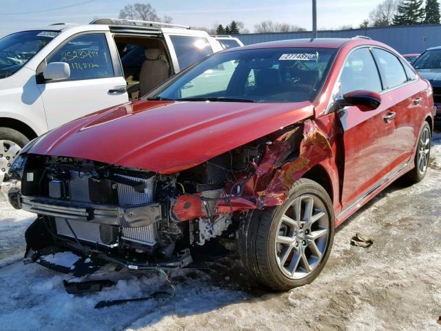 5NPE34ABXJH664685 - 2018 HYUNDAI SONATA SPO RED photo 2