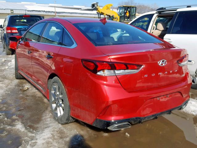 5NPE34ABXJH664685 - 2018 HYUNDAI SONATA SPO RED photo 3