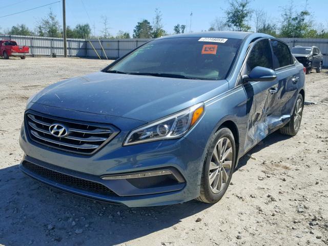 5NPE34AF8FH098603 - 2015 HYUNDAI SONATA SPO BLUE photo 2