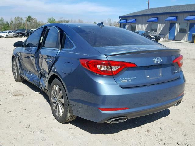 5NPE34AF8FH098603 - 2015 HYUNDAI SONATA SPO BLUE photo 3