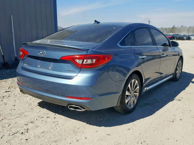 5NPE34AF8FH098603 - 2015 HYUNDAI SONATA SPO BLUE photo 4