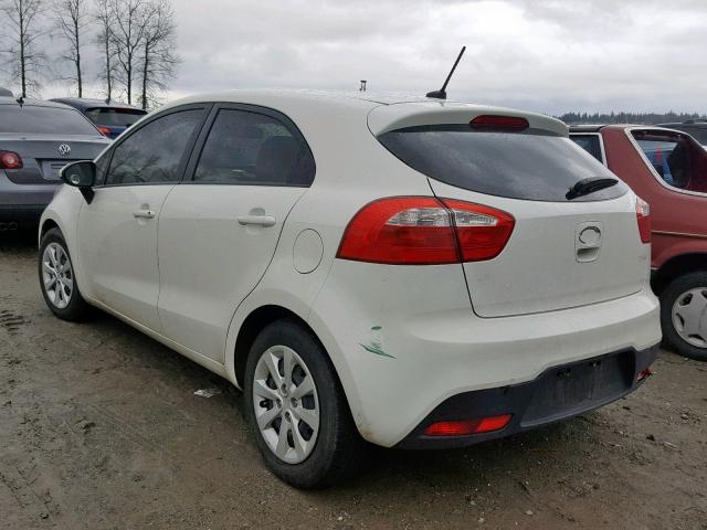 KNADN5A30D6145774 - 2013 KIA RIO EX WHITE photo 3